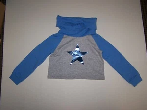 Crazy 8 Sweatshirt Girls Crop Top Blue/Gray with Star Size XS 4  NWT - Picture 1 of 2