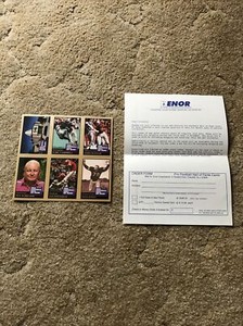 Sheet Of 6 Pro Football Hall Of Fame Promo Cards Enor 1991 Campbell Stenerud +4