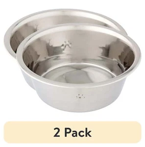(2 pack) Stainless Steel Dog Bowl, Large - Picture 1 of 6