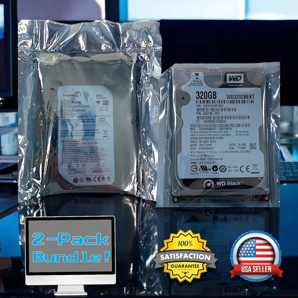 2-PACK Hard Drive Bundle: 9CZ112-160, 633739-001 - *SEE CONDITION - NOT TESTED* - Image 1 of 4