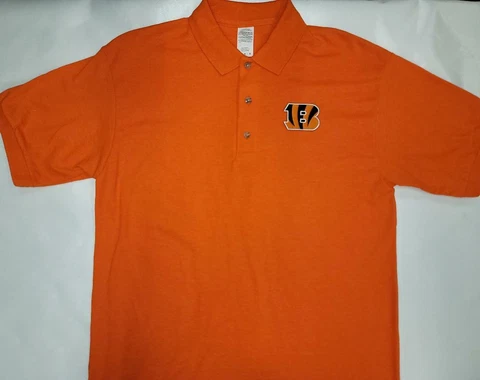 20329-2 NFL Team Apparel CINCINNATI BENGALS Football Polo Golf Shirt ORANGE New Cover