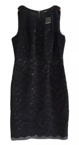 $199 NWT Tahari Women's Black Gray A-Line Lace Dress Sz 10 - Picture 1 of 10