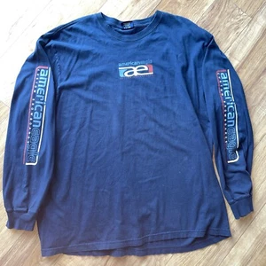 Vintage 90s Y2K American Eagle Shirt Mens Large Custom Snowboards Long Sleeve - Picture 1 of 5