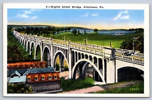 Allentown Pennsylvania Eighth Street Bridge Postkarte - Bild 1 von 2