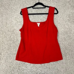Ava & Viv Tank Womens 1X Red Casual Basic Summer Resortwear Layer Textured - Picture 1 of 8