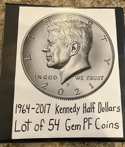 Lot of 54  1964-2017 Kennedy Half Dollars 🔥Gem PF Coins🔥Fabulous Set🔥 - Picture 1 of 7