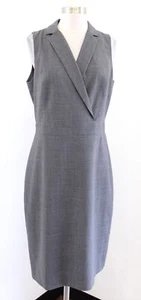 J Crew Gray Wool Blend Tuxedo Style Sheath Dress Size 10 Tall 10T Career - Picture 1 of 6