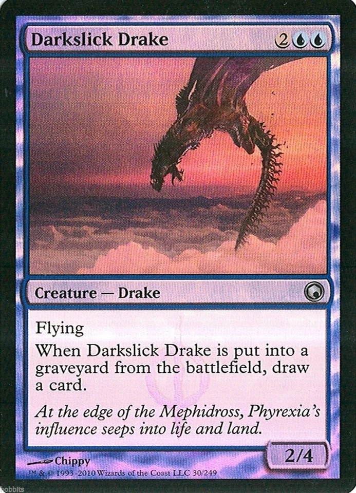MTG - Scars of Mirrodin - Darkslick Drake - Foil - NM - Image 1 of 1