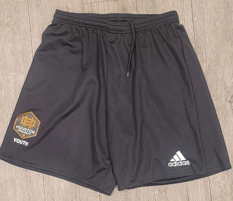 Houston Dynamo FC youth Adidas Shorts, Size Medium, Black Dynamo Shorts Cover
