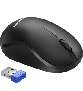 TECKNET Wireless Mouse for Laptop, 2.4GHz USB Mini Computer Mice - Black - Picture 1 of 8