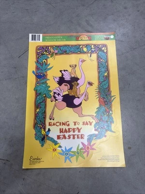 Eureka Window Cling Disney Rei Leão Corrida para uma Feliz Páscoa Vintage - Imagem 1 de 4