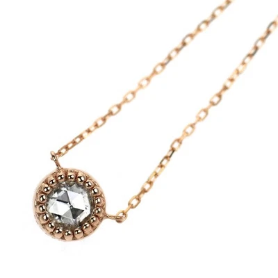 Ponte Vecchio K18PG Rose Cut Diamond Ruby Pendant Necklace 0.13ct R0.26ct Revers - Image 1 of 3