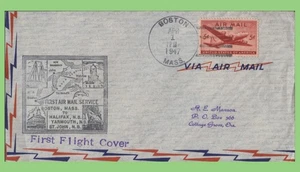 U.S.A. 1947 First Flight Cachet cover, Boston - Halifax, Canada - Picture 1 of 2