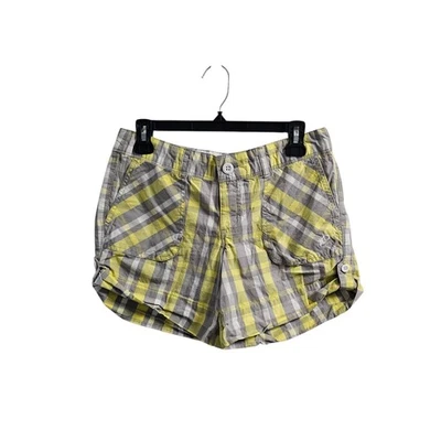 Pantalones cortos Nike blancos grises amarillos a cuadros para mujer 8 tiro medio algodón Foto 1 de 4