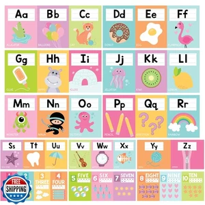 Hadley Designs Alphabet for Classroom Wall - ABC Letters and Numbers Posters - Picture 1 of 5