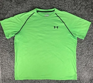 Under Armour The Tech Tee Neon Green Logo Short Sleeve Gym Shirt Size Large - Picture 1 of 7