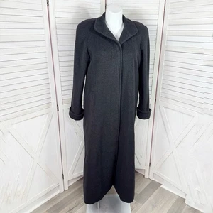 Liz Claiborne Mantel Damen 14 grau Wolle Kaschmir lang Maxi Staubmantel schwer - Bild 1 von 13