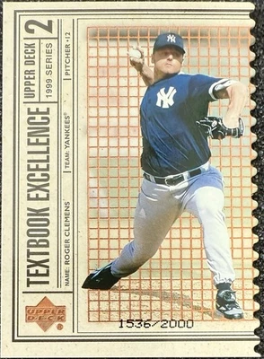 Libro de texto Upper Deck Excellence Double 1999/2000 Roger Clemens #T30 Foto 1 de 2