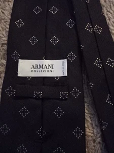 Vintage Armani Collezioni Luxus-Designer-Krawatte aus 100 % Seide für Herren schwarz - Bild 1 von 8