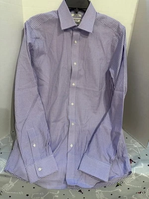 Men's Jos. A. Bank 1905 The New Tradition Plaid Shirt 15-35 Purple/White NNT - Image 1 of 4