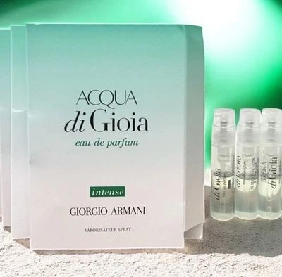 3 Giorgio Armani Acqua di Gioia Eau de Parfum amostra intensa spray 0,04 oz 1,2 ml - Imagem 1 de 3