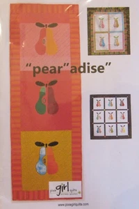 PEAR ADISE Pixie Girl Quilt & Runner Pattern MODERN Applique Design Crib too! - Picture 1 of 2
