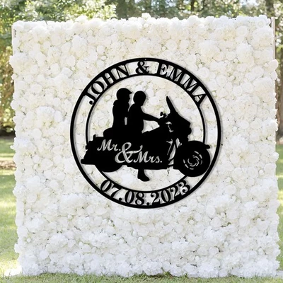 Letrero de metal personalizado para pareja de motociclistas, arte de pared personalizado para decoración de motociclistas Foto 1 de 4