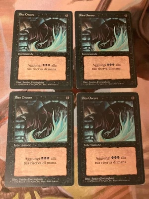 FBB 3ED Dark Ritual Set of 4 MTG Italian Black Border Revised Cards - Image 1 of 4