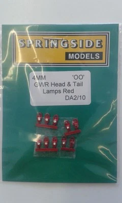 GWR Head & Tail Lamps Red (10) - Springside DA2/10 - OO gauge - new - Image 1 of 3