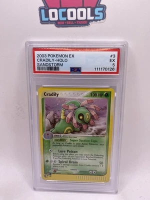 PSA 5 2003 EX Sandstorm Cradily 3/100 HOLO Pokemon Card Near Mint E Reader - Image 1 of 2