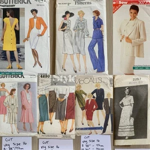 7x Vintage Sewing Pattern Blazer Jacket Skirt Dress Pant B 38" W 30" 60s 70s 80s - Picture 1 of 15