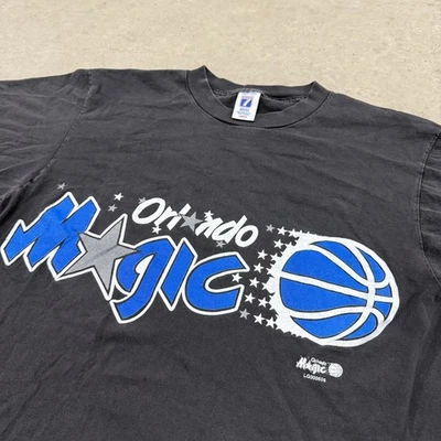 Vintage Orlando Magic Shirt Large Black Logo 7 Rare NBA Basketball 90s Official - Image 1 of 4