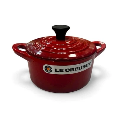 Le Creuset - Cast Iron Enameled Mini Cocotte - Cerise - 0.3qt - Made in France - Image 1 of 4