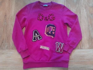 Dolce Gabbana Kids Sweatshirt Jumper Embellished Varsity Style Letters Fuscia - Picture 1 of 13