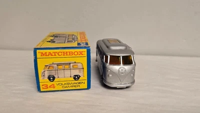 Matchbox MOKO Lesney RUEDAS REGULARES # 34 VW cámper extremadamente raro *CAJA F* Foto 1 de 4