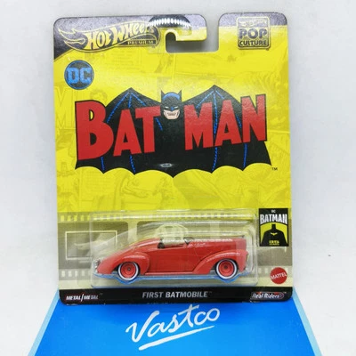 2024 Hot Wheels Premium Pop Culture DC Comics Batman First Batmobile 1:64 HJV40 - Image 1 of 4