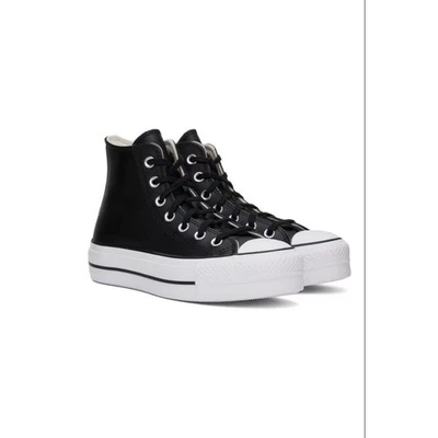 NUEVO Converse Chuck Taylor All Star Plataforma Cuero Negro Talla 10.5 Mujer 561675C Foto 1 de 4