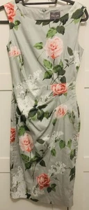 Abito Phase Eight verde stampa floreale lunghezza ginocchio occasione taglia UK 8 - Foto 1 di 8