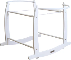 Clair De Lune Deluxe White Rocking Moses Basket Stand Adjustable & Secure - Picture 1 of 7