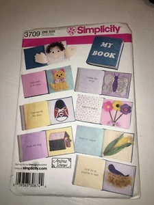 INFANT BABY UNCUT SIMPLICITY 3709 Sewing Pattern MY BOOK FABRIC SOFT SIDED TOY - Picture 1 of 3