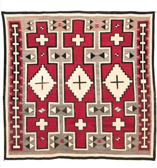 Шерстяной ковер ручной работы навахо в индейском стиле юго-западный размер 6x6 - Изображение 1 из 2