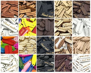 Wooden Handmade Labels Tags Knitting Sewing Crocheting Craft Projects 10/20 Pcs - Picture 1 of 27