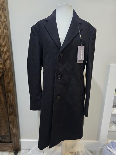 Cappotto uomo Michael Kors foderato Kavon lana cashmere nuovo con etichetta taglia 38 corto nero