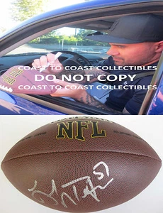 LOFA TATUPU,SEATTLE SEAHAWKS,USC TROJANS,SIGNED,AUTOGRAPHED,NFL FOOTBALL,PROOF - Picture 1 of 2