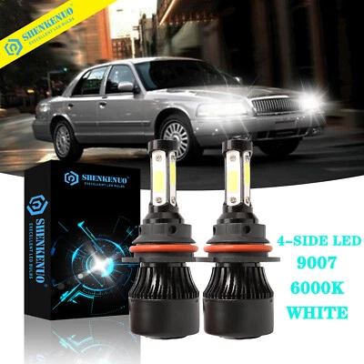 For MERCURY Grand Marquis 1998-2005 4Side LED Headlight 9007 HB5 White Bulbs 6K - Image 1 of 4