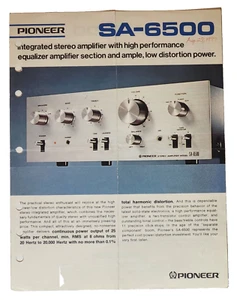Pioneer SA-6500 Schematics Factory Original and Spec Sheet Printed in Japan - Picture 1 of 3