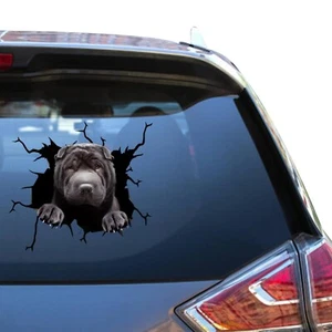 Super süßer Shar-Pei Auto Fenster Aufkleber, lustiger Haustier Aufkleber, Shar-Pei Liebhaber, Vinyl D - Bild 1 von 7