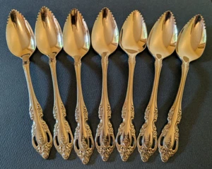 7er Set Oneida Community Edelstahl BRAHMS Grapefruitlöffel mit Wellenschliff - Bild 1 von 2