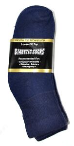 Diabetic Navy Blue Ankle Socks 3 Pair Women's Size 9-11 Made in USA