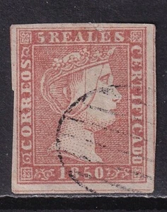 1850 ISABEL II. 5 REALES USADO. FALSO. VER. - Imagen 1 de 1